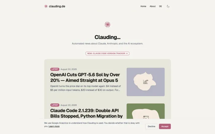 Screenshot of Clauding