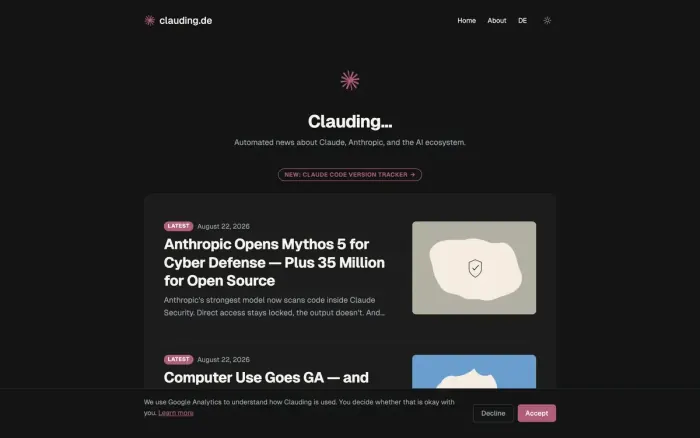 Screenshot of Clauding