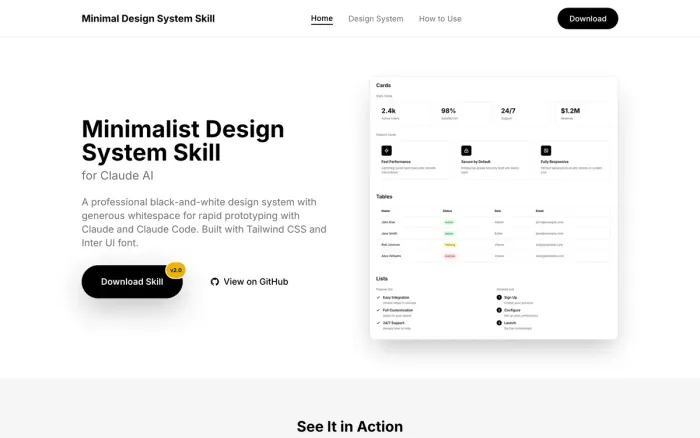 Screenshot of Minimal Design System